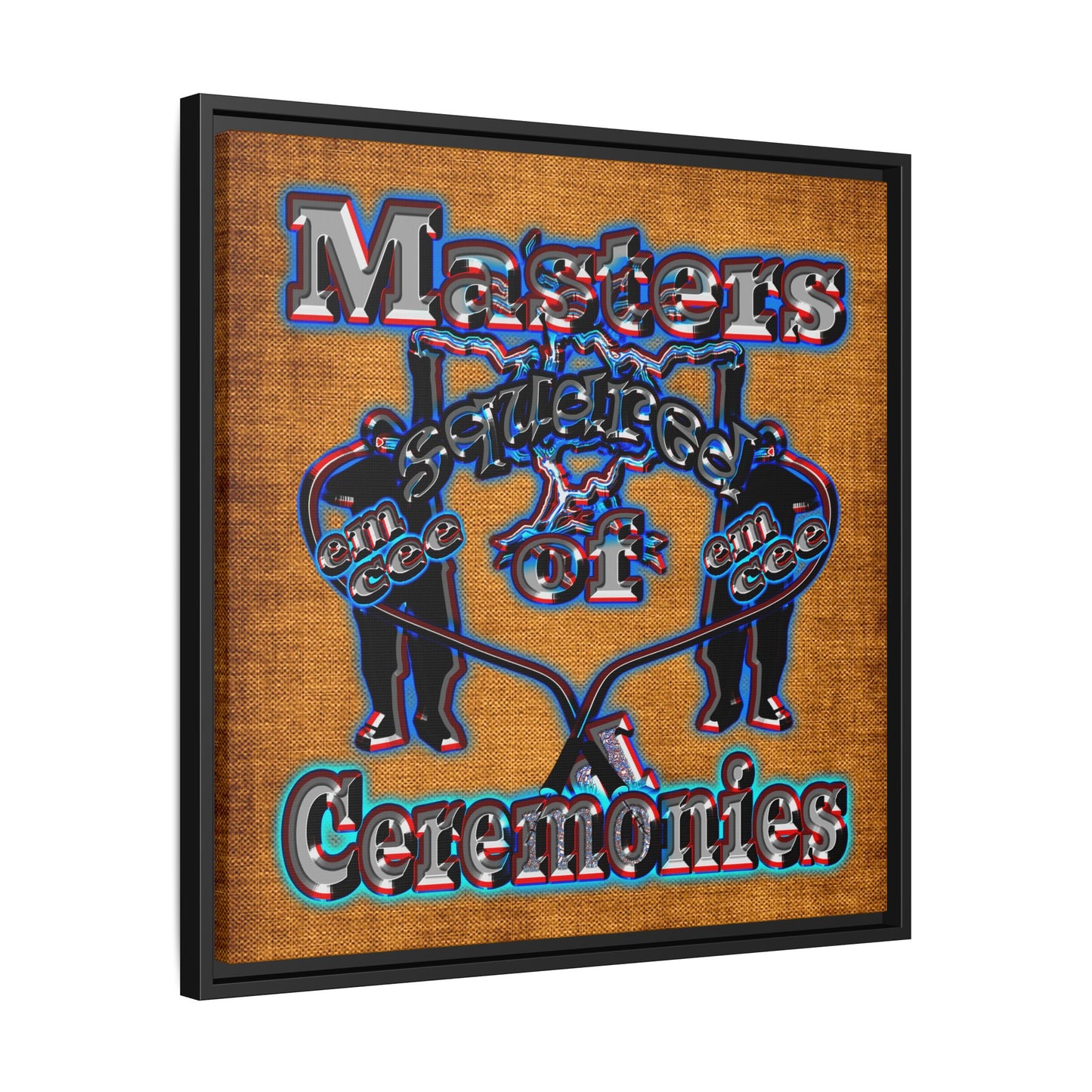 em cee squared - framed canvas art (brown papyrus)