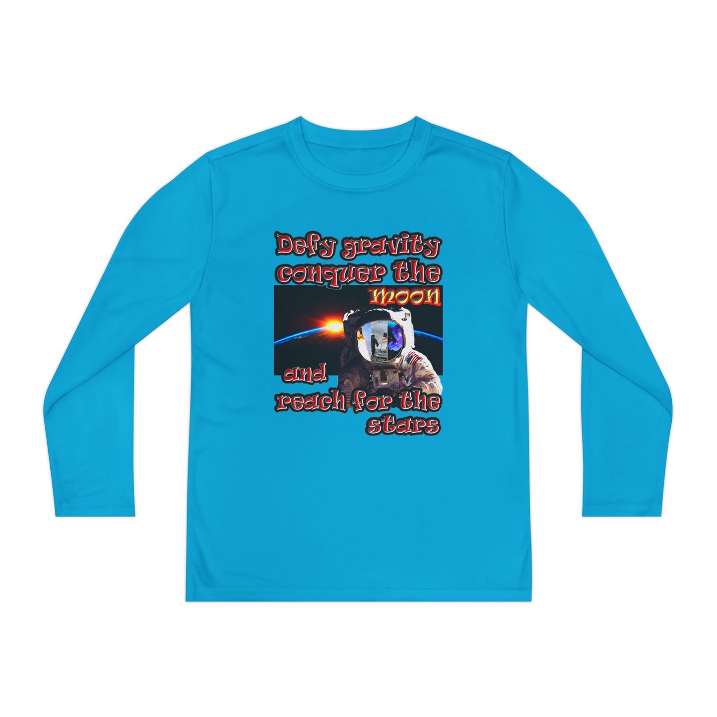 defy conquer reach - Youth Long Sleeve Competitor Tee
