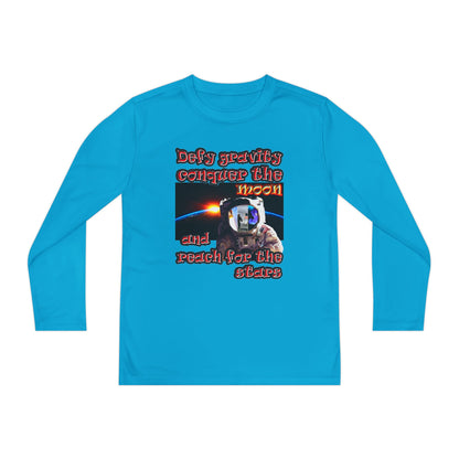 defy conquer reach - Youth Long Sleeve Competitor Tee