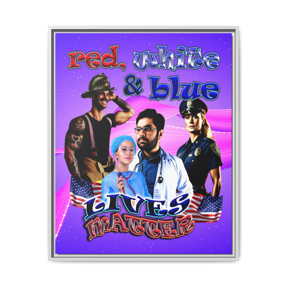 rw&b lives matter - framed canvas art (purple-pink wave)