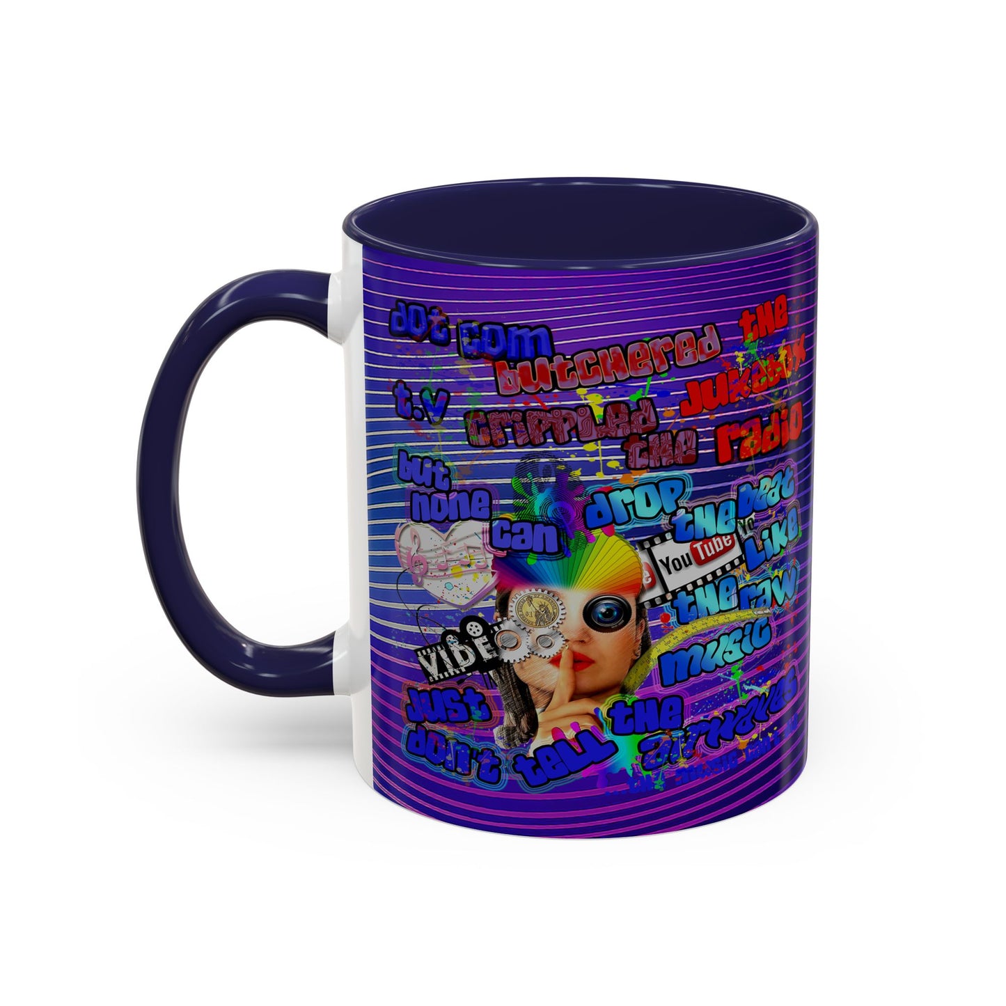 drop the beat - Accent Mug (purple wave)