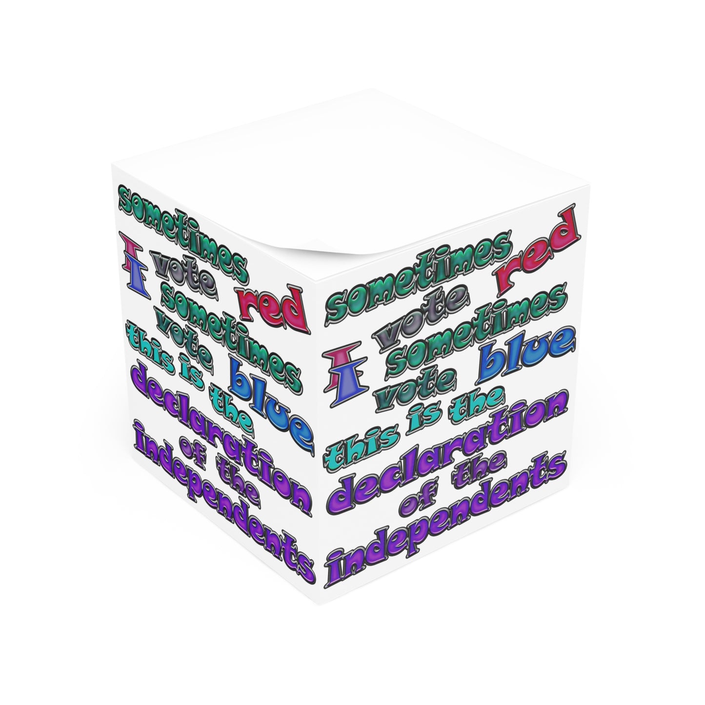 declaration of the independents - note cube (white)