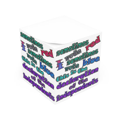declaration of the independents - note cube (white)