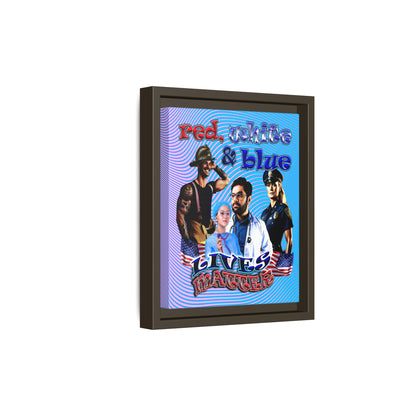 rw&b lives matter - framed canvas art (light blue-purple wave)