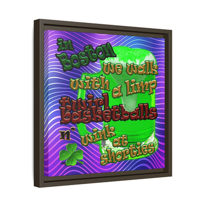 celtics logo - framed canvas art (purple wave)