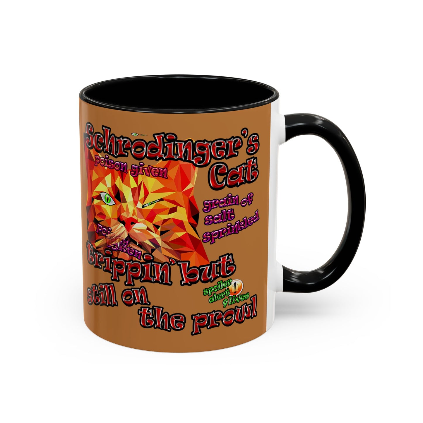 schrodinger's cat - Accent Mug (light brown)