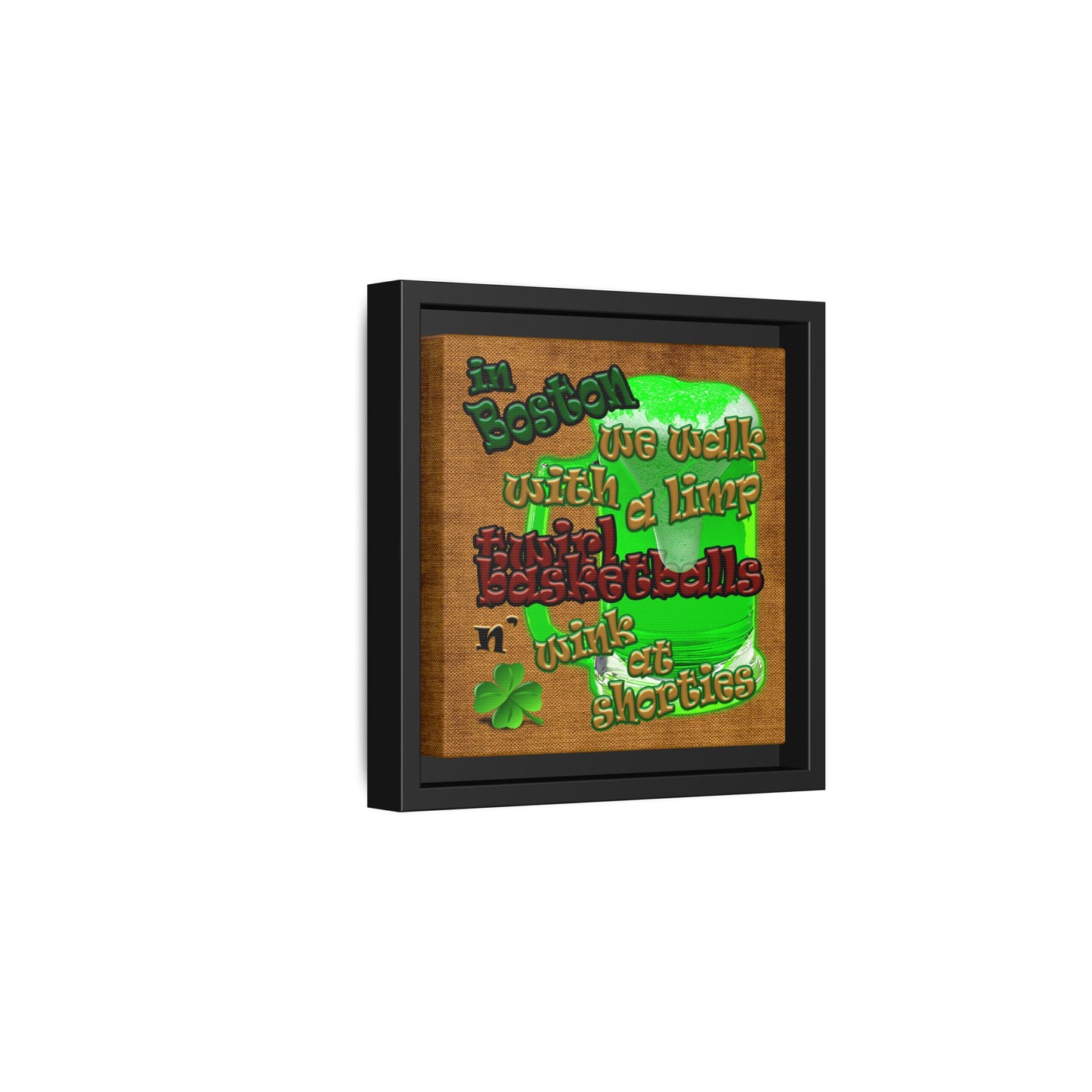 celtics logo - framed canvas art (brown papyrus)