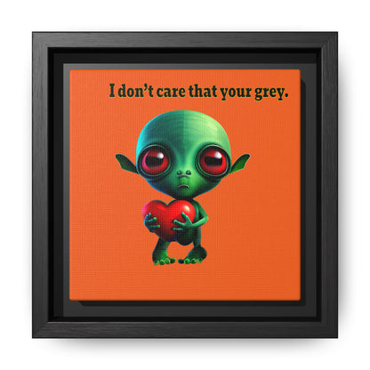 I don't care that your grey - framed canvas art (orange)