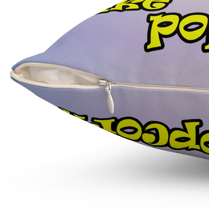 popping like popcorn - Spun Polyester Square Pillow - (light blue-pink wave)