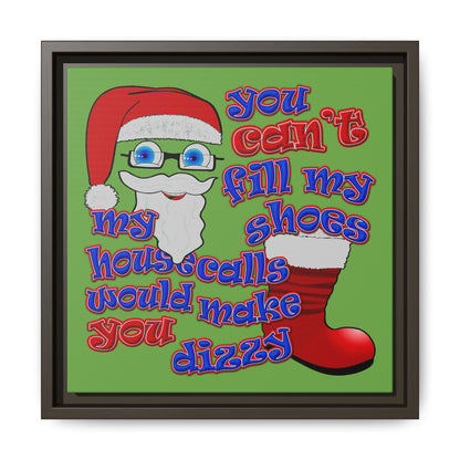 santa's shoes - framed canvas art (green)