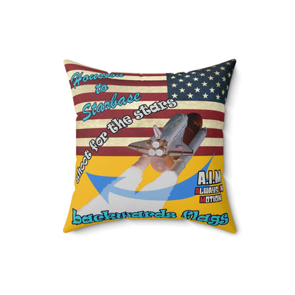 shoot for the stars - Spun Polyester Square Pillow - (yellow)