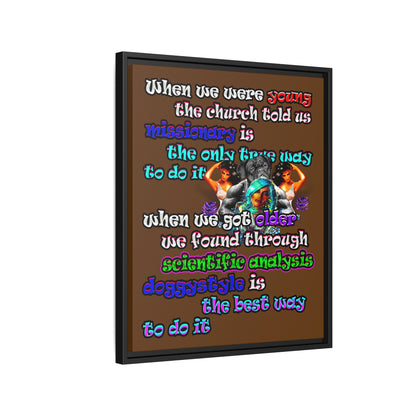 doggystyle - framed canvas art (brown)