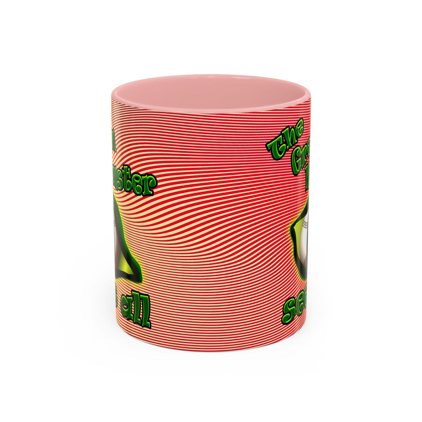 green monster - Accent Mug (yellow-orange wave)