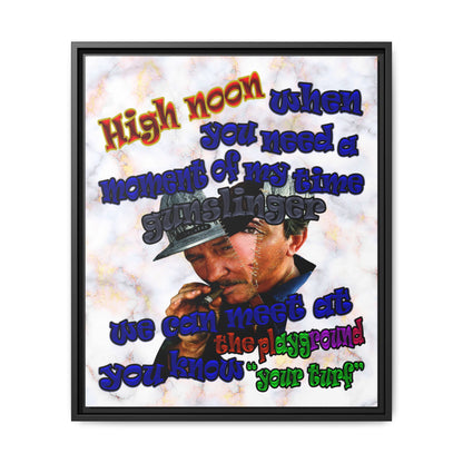 high noon - framed canvas art (white marble)