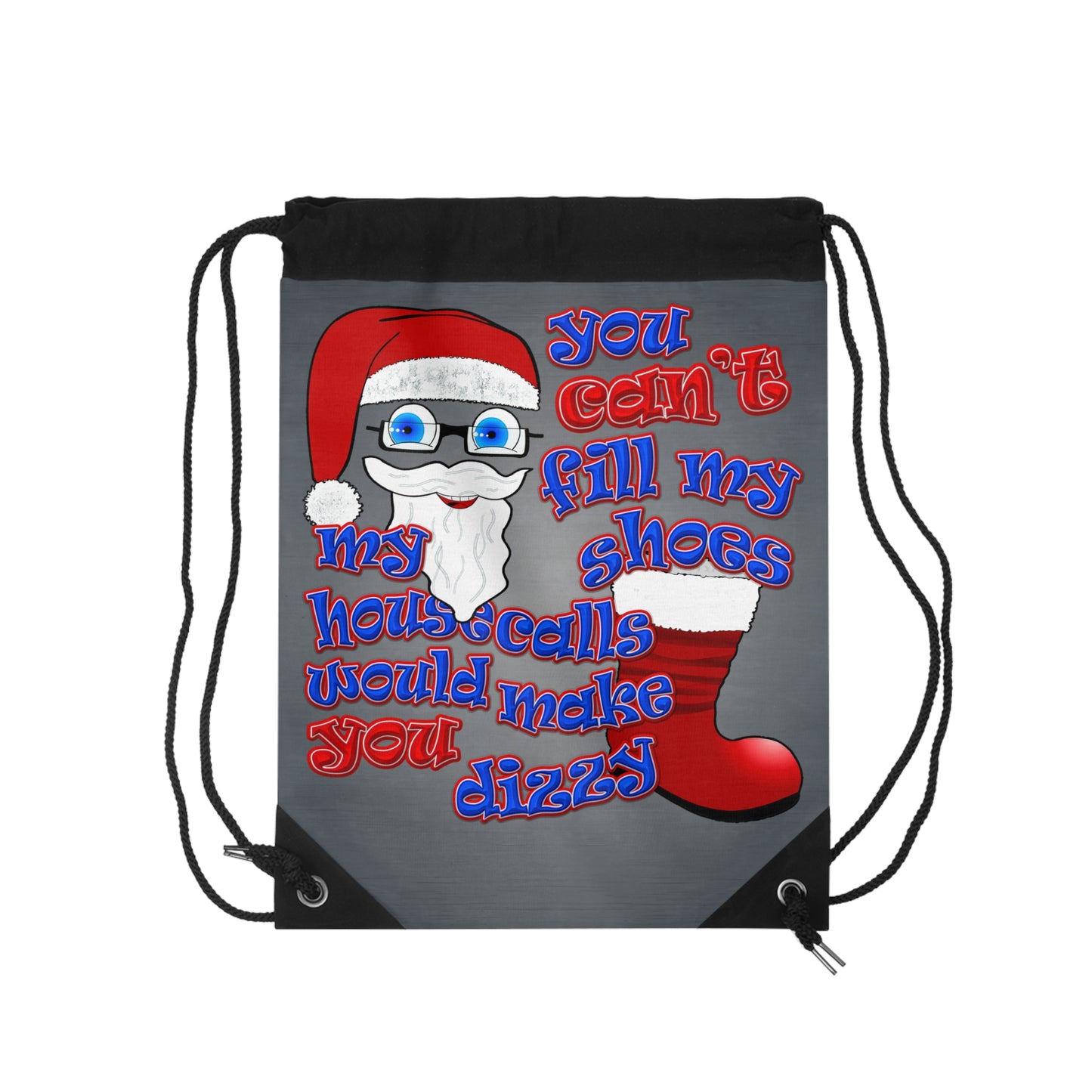 santa's shoes - Drawstring Bag (grey-light grey)