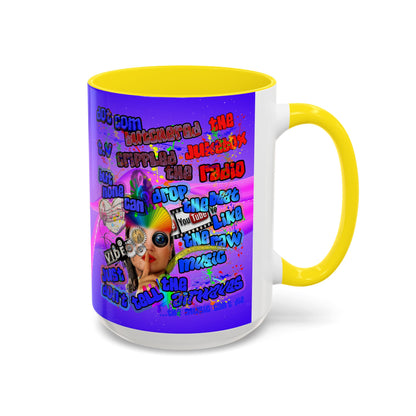 drop the beat - Accent Mug (purple-pink wave)