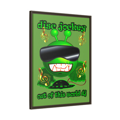 disc jockey - framed canvas art (green)