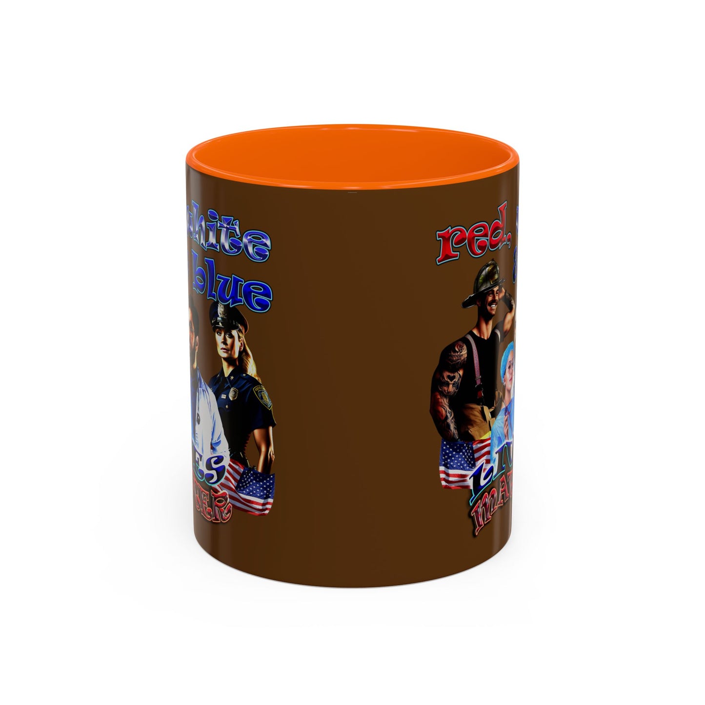 rw&b lives matter - Accent Mug (brown)