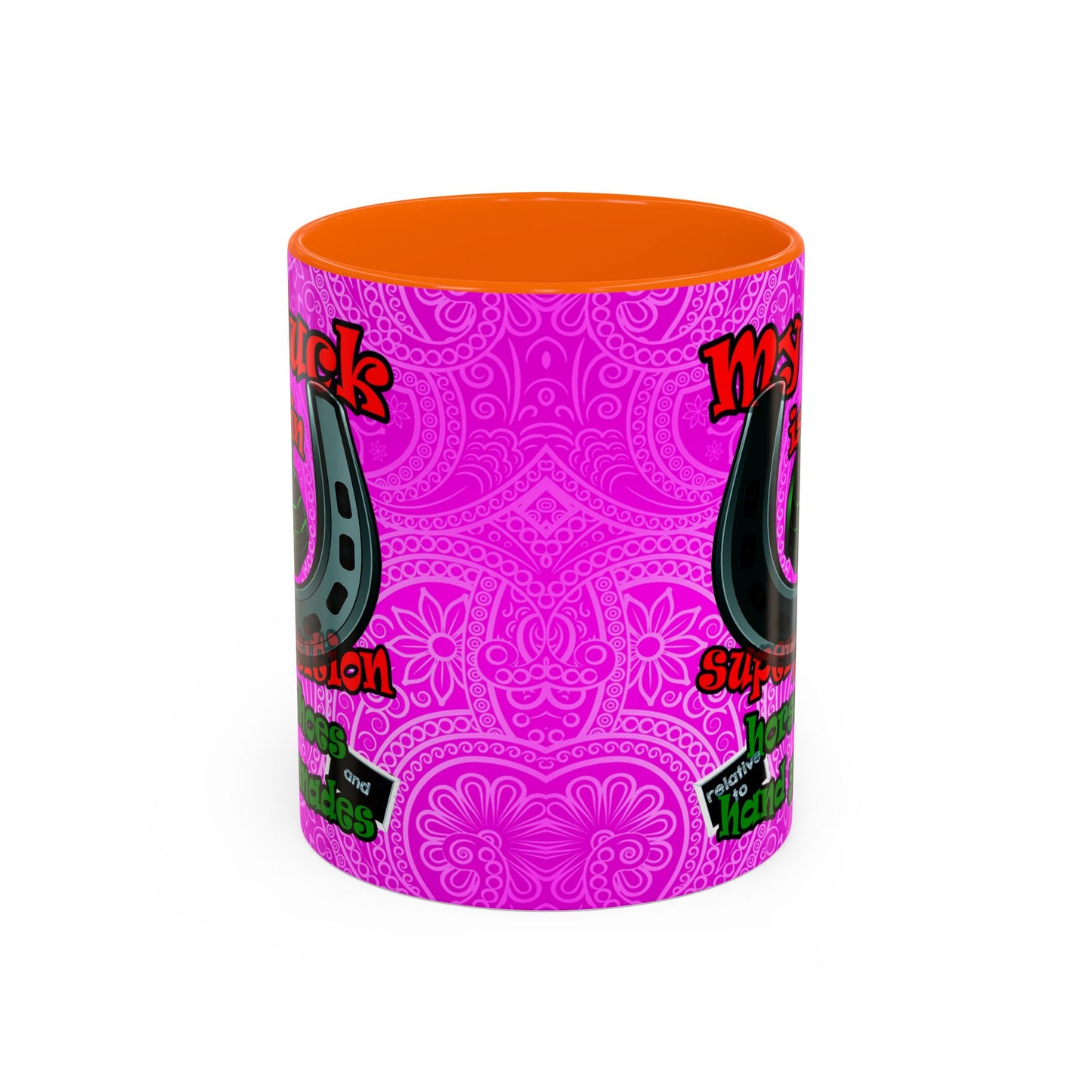 my luck - Accent Mug (pink swirl)