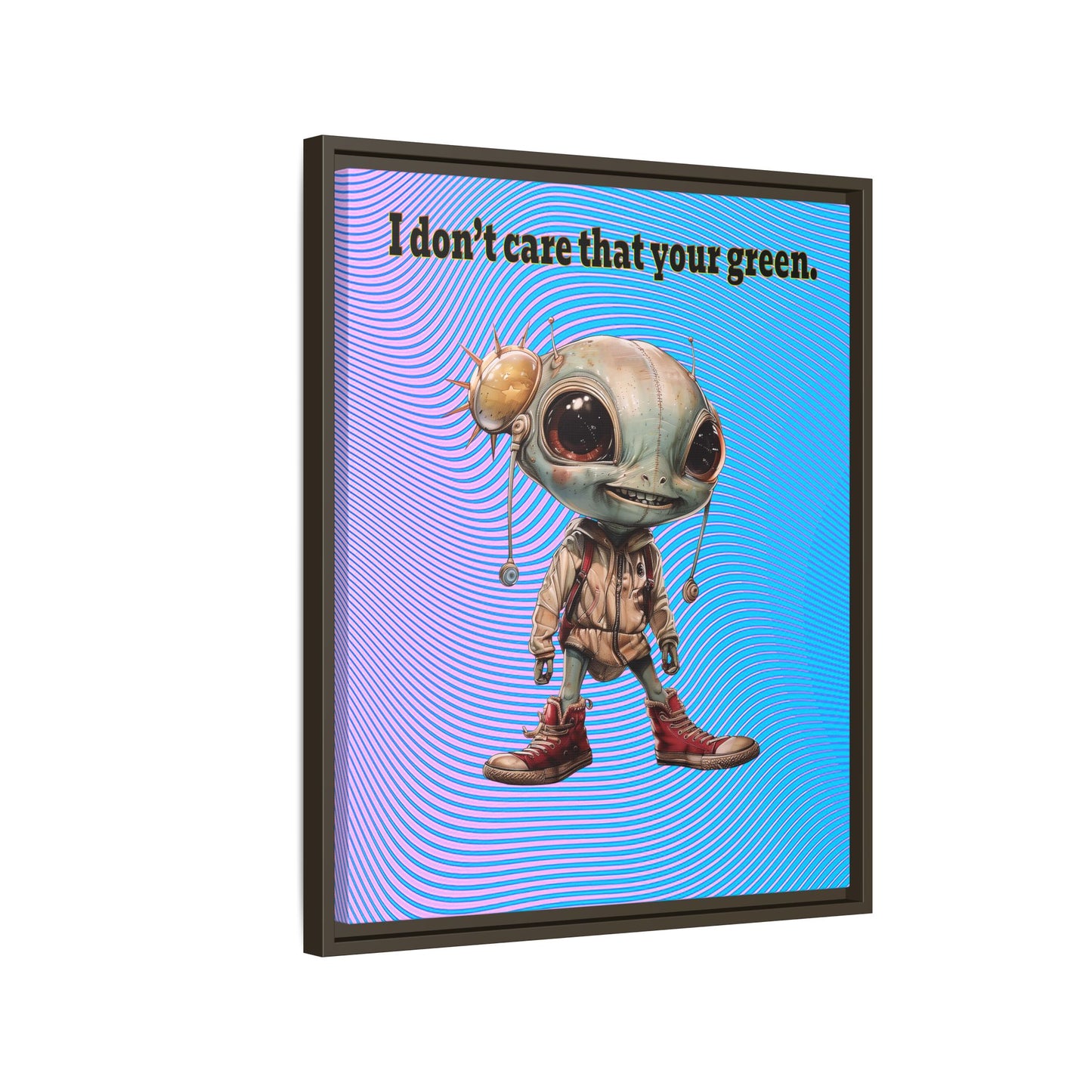 I don't care that your green - framed canvas art (light blue-purple wave)