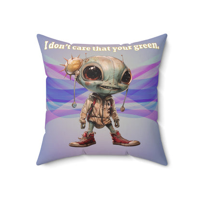 I don't care that your grey - Faux Suede Square Pillow - (light blue-pink wave)