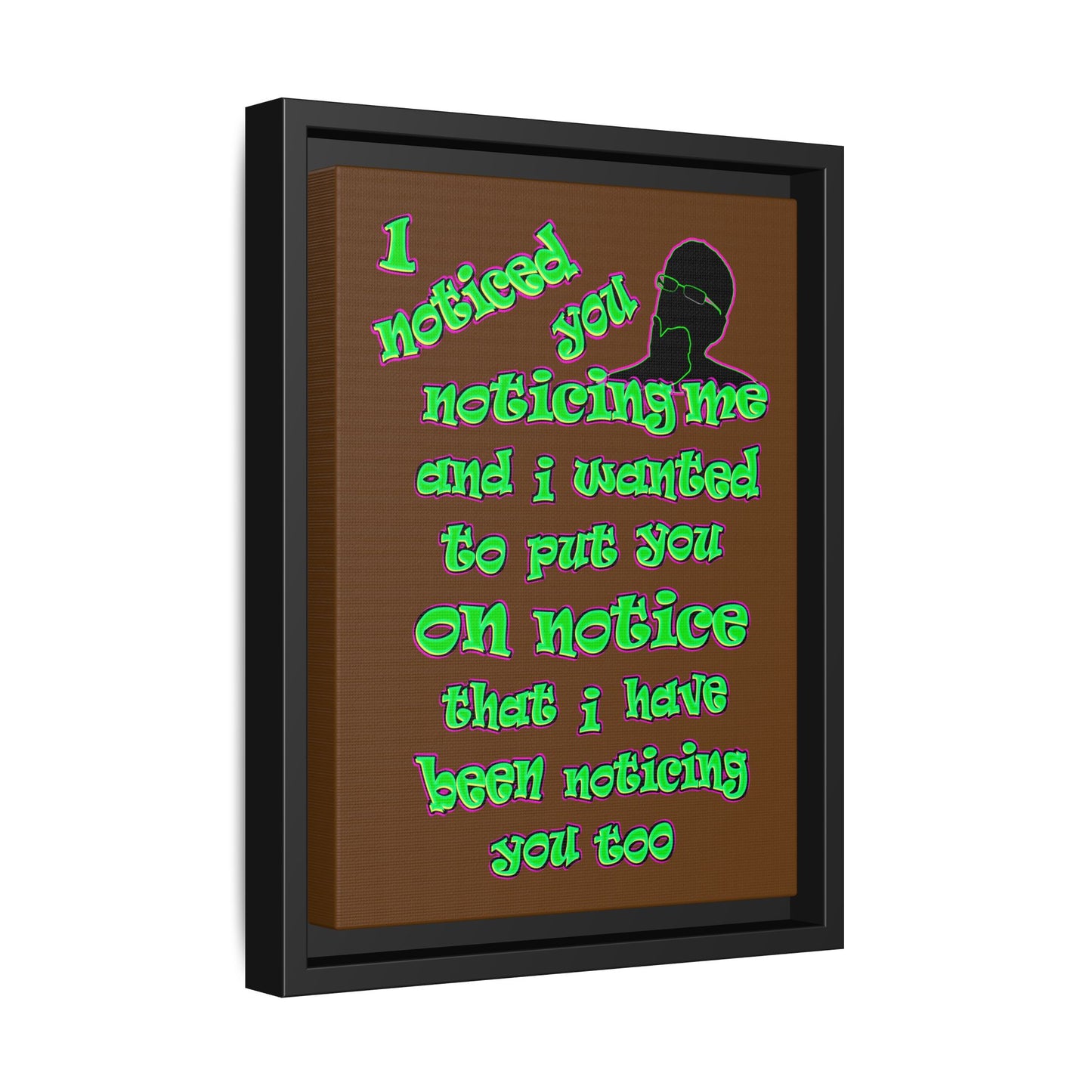 noticed you noticing - framed canvas art (brown)