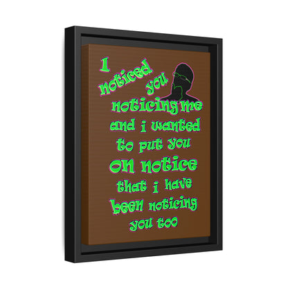 noticed you noticing - framed canvas art (brown)