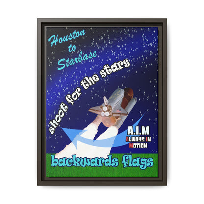 shoot for the stars - framed canvas art ('snoops' background)