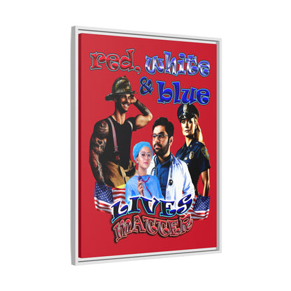 rw&b lives matter - framed canvas art (dark red)