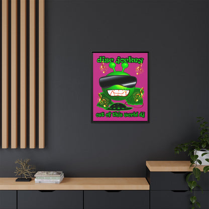 disc jockey - framed canvas art (pink)