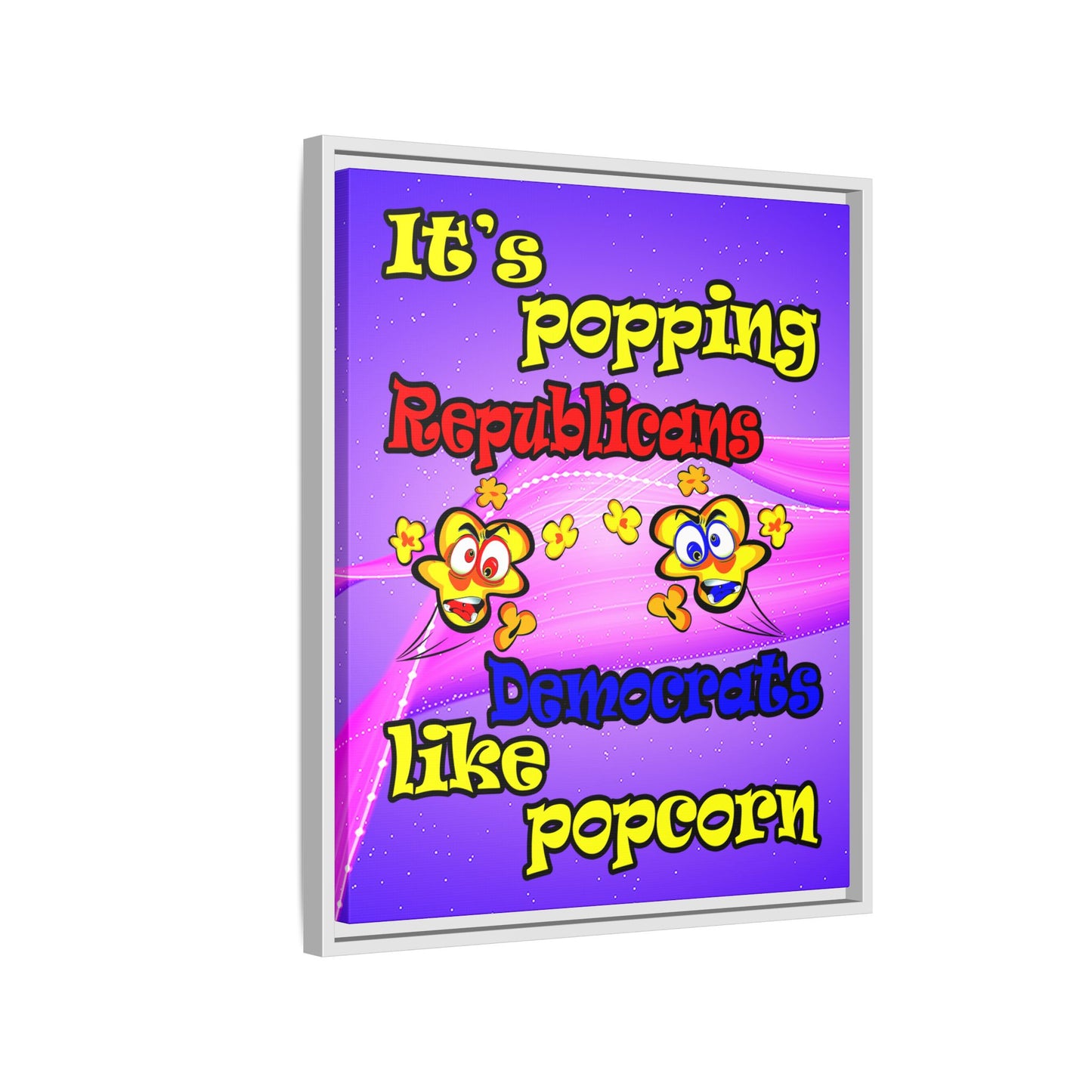 popping like popcorn - framed canvas art (purple-pink wave)