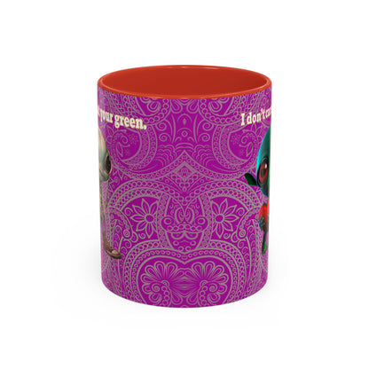 I don't care that your grey - Accent Mug (pink swirl)
