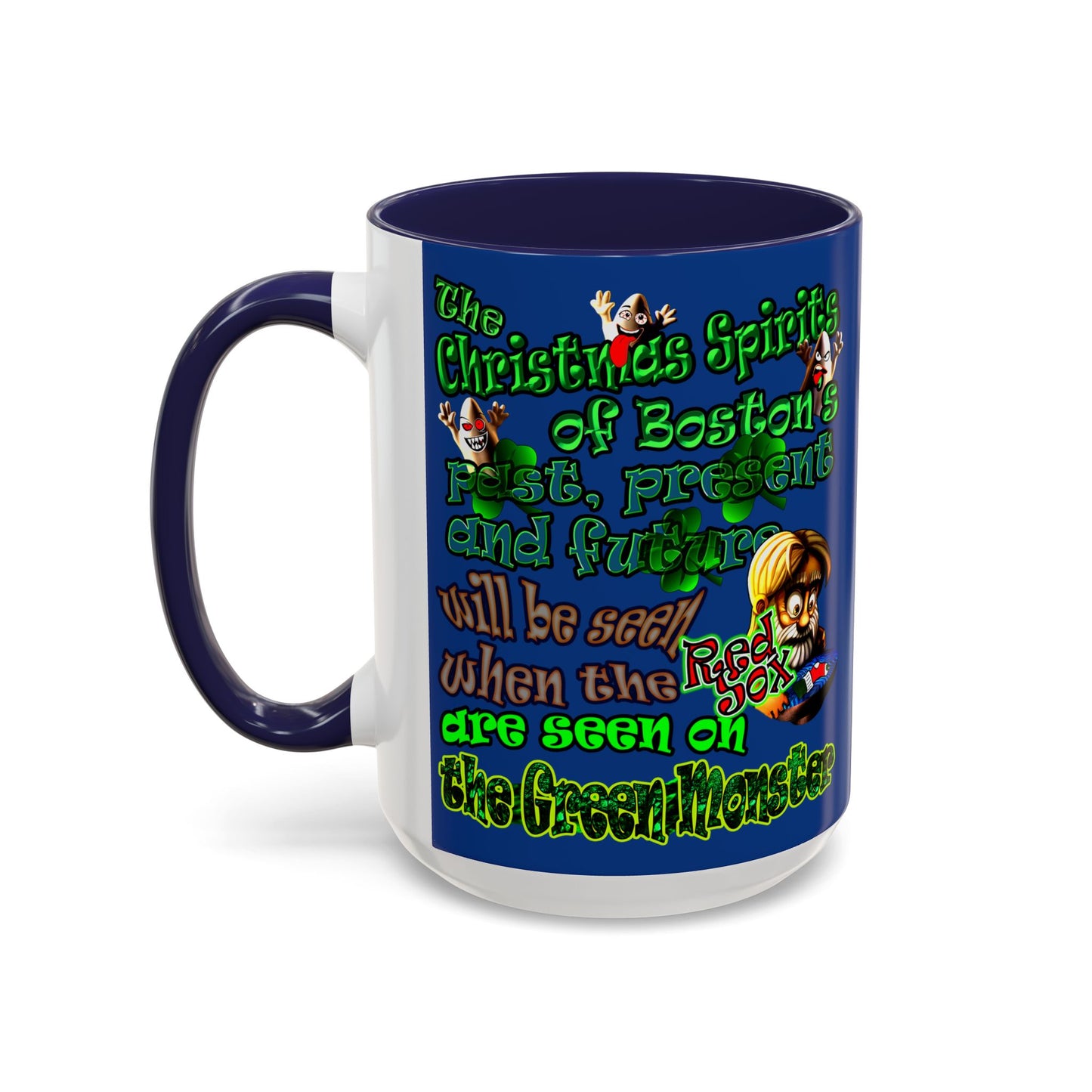christmas spirits of boston - Accent Mug (dark blue)