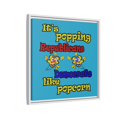 popping like popcorn - framed canvas art (turquoise)