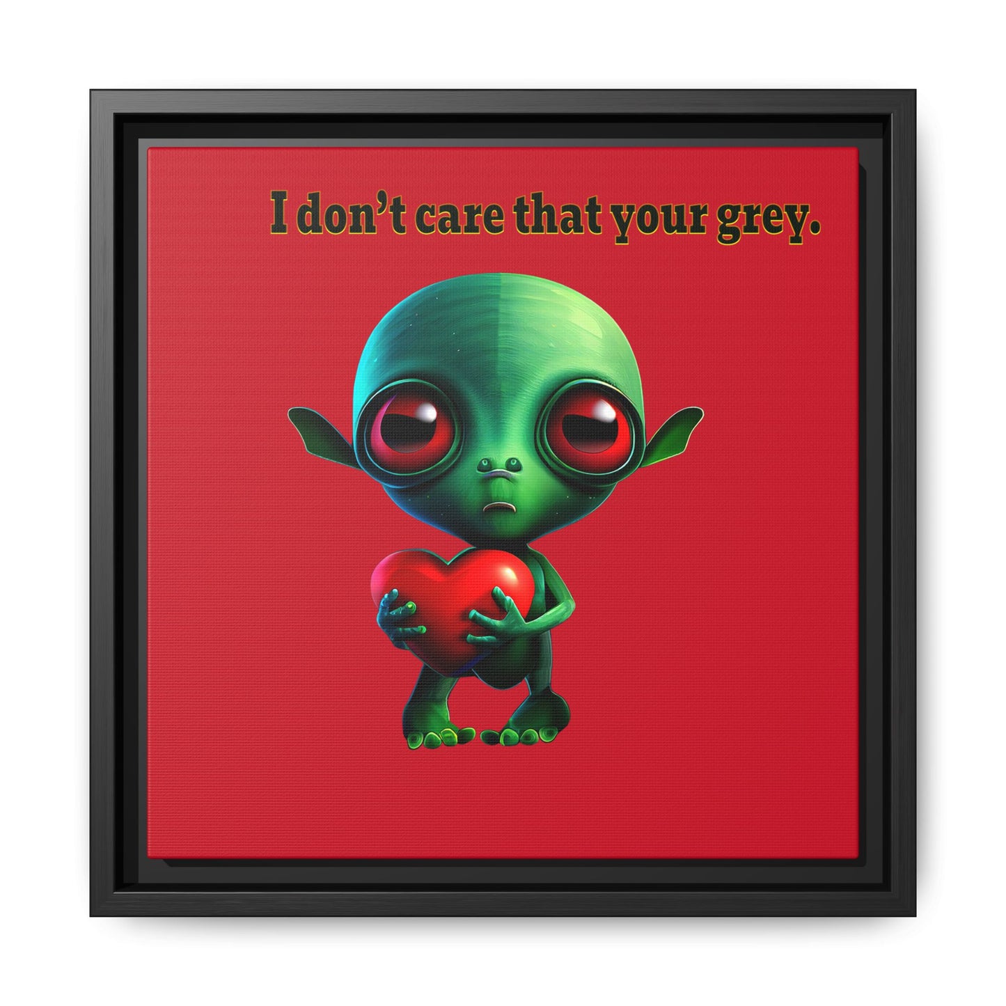 I don't care that your grey - framed canvas art (dark red)