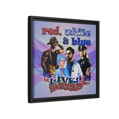rw&b lives matter - framed canvas art (light blue-pink wave)