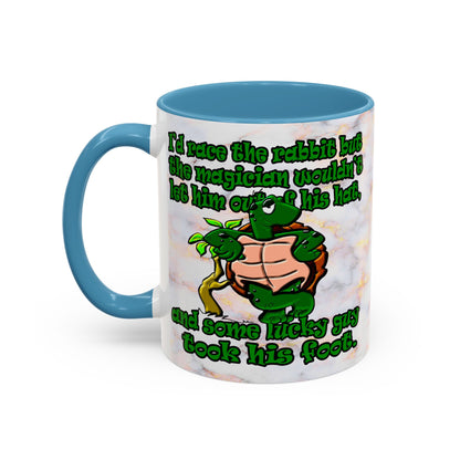 turtle race - Accent Mug (white marble)