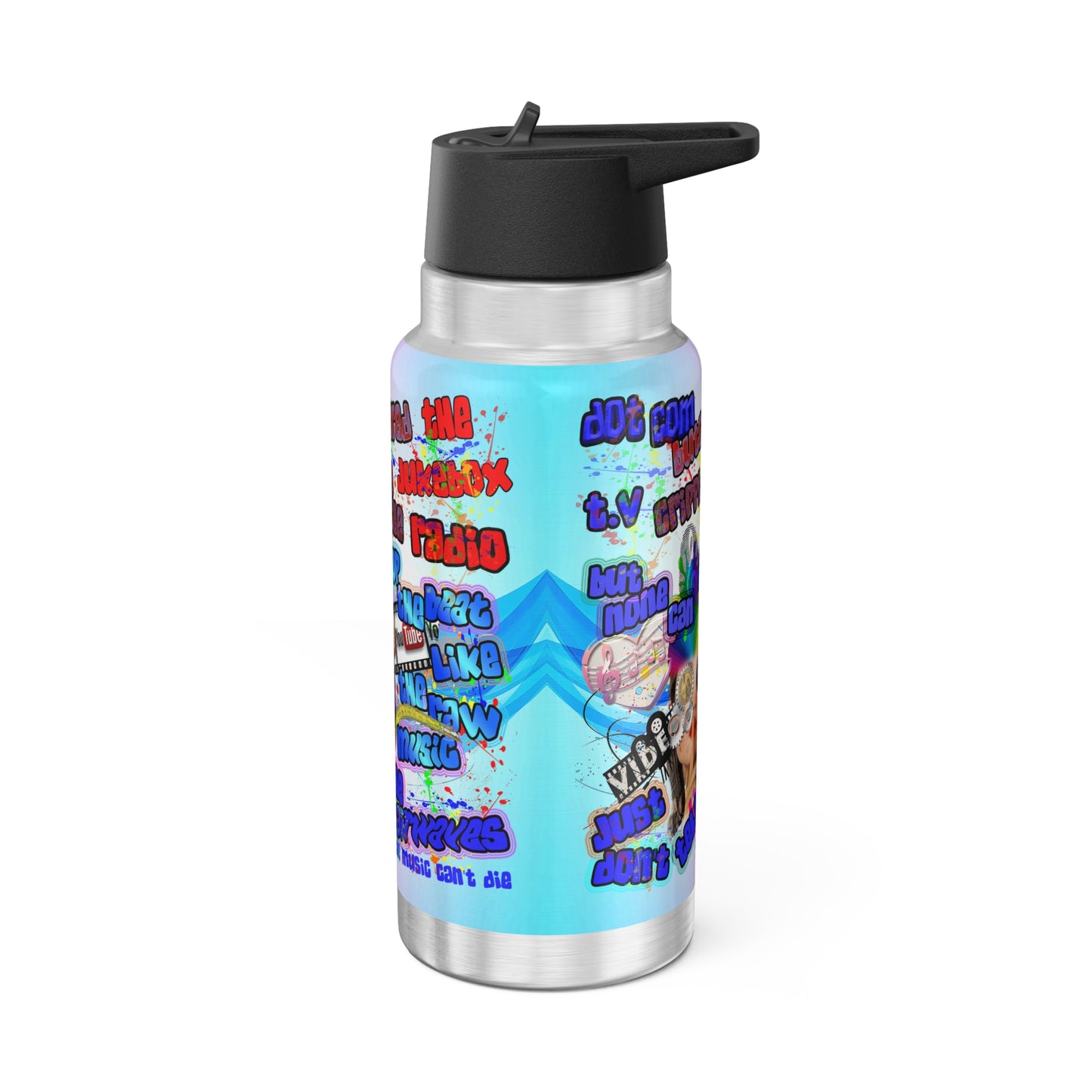drop the beat - Gator Tumbler, 32oz  (light blue-pink wave)