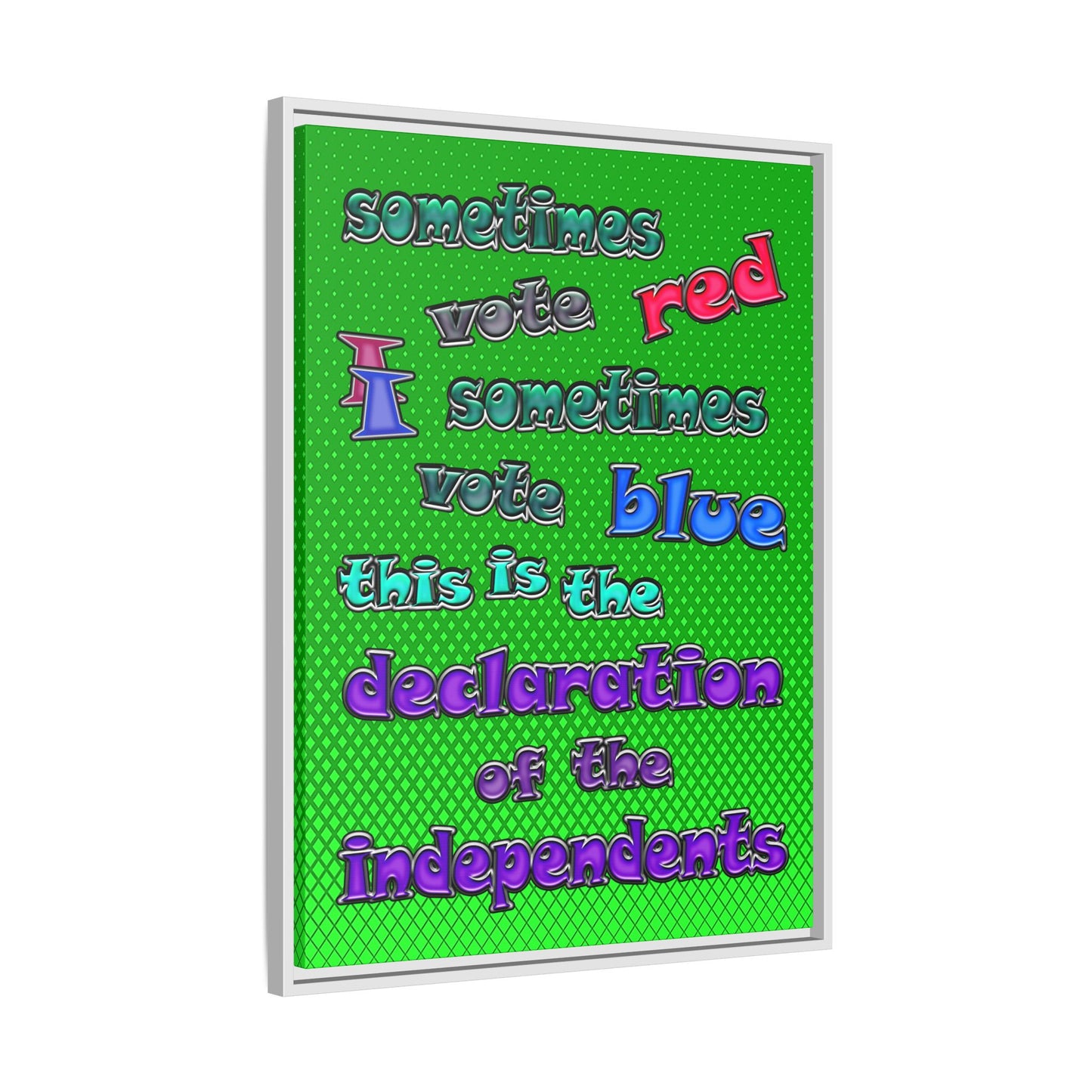 declaration of the independents - framed canvas art (logo green)