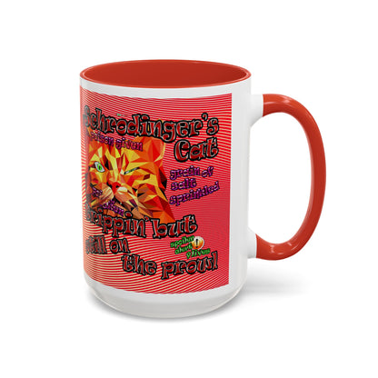schrodinger's cat - Accent Mug (yellow-orange wave)