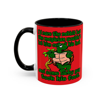 turtle race - Accent Mug (red)