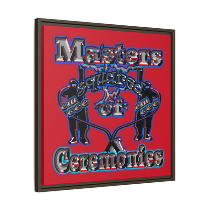 em cee squared - framed canvas art (dark red)