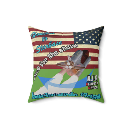 shoot for the stars - Faux Suede Square Pillow - (green)