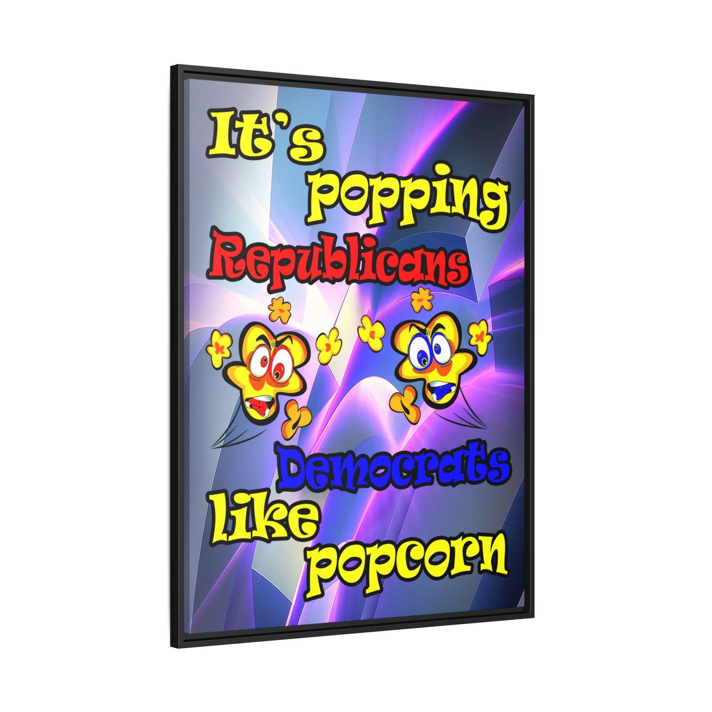 popping like popcorn - framed canvas art (grey-pink wave)