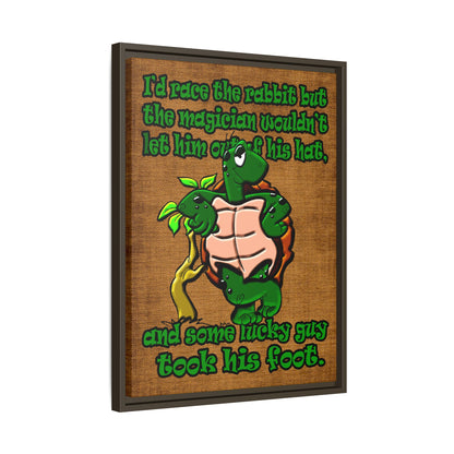 turtle race - framed canvas art (brown papyrus)
