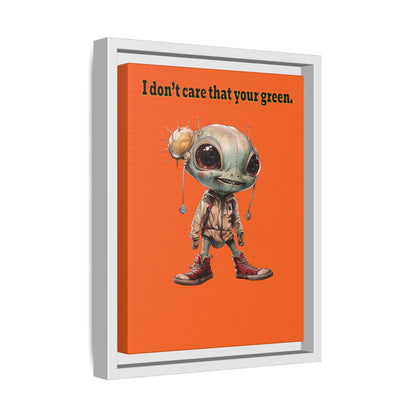 I don't care that your green - framed canvas art (orange)