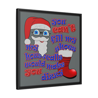 santa's shoes - framed canvas art (dark grey)