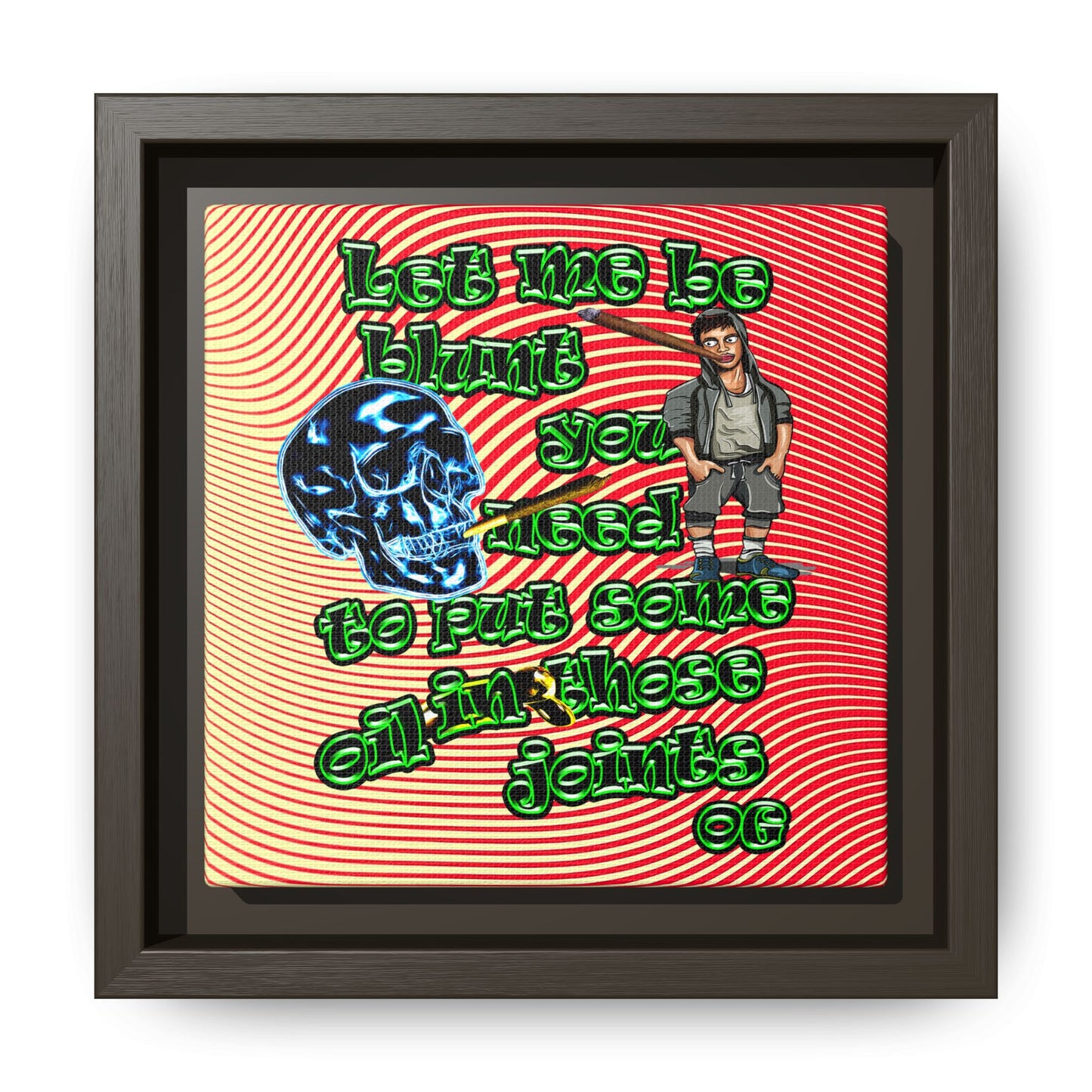 og - framed canvas art (yellow-orange wave)