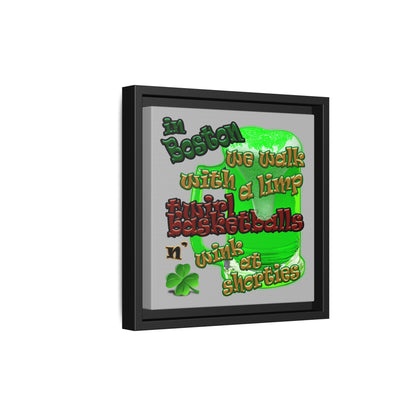 celtics logo - framed canvas art (light grey)