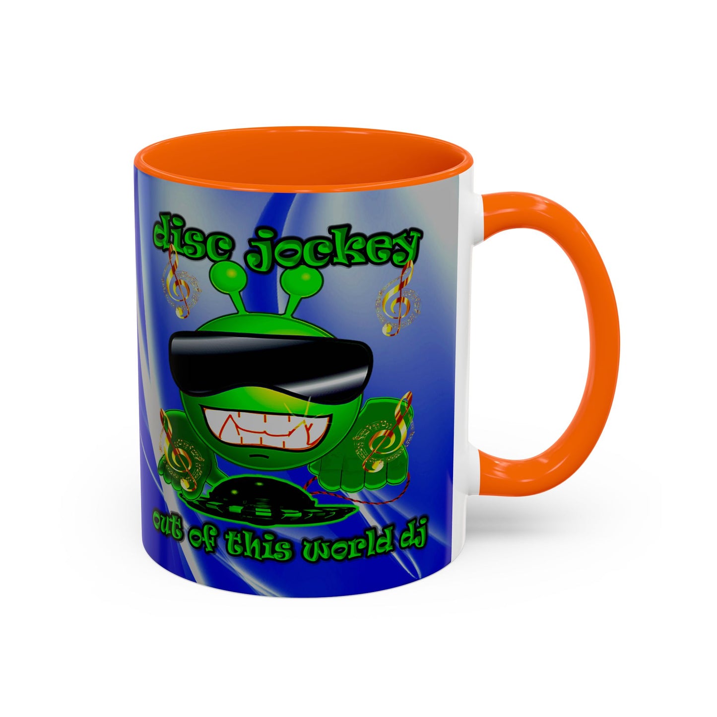 disc jockey - Accent Mug (blue-white wave)